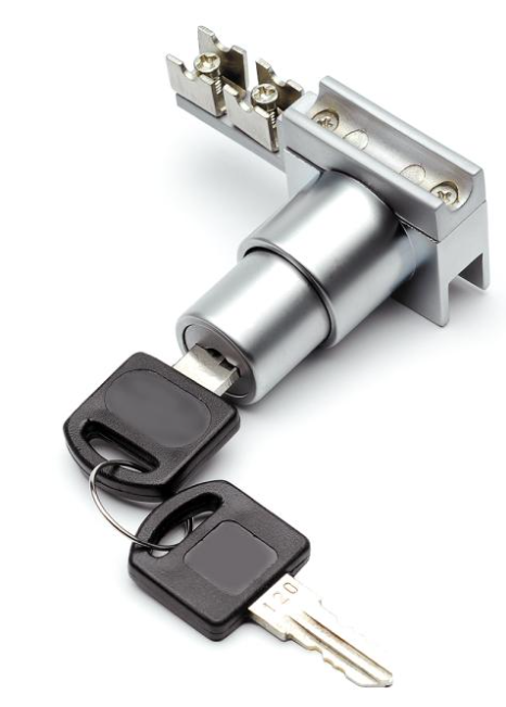 Serrure de porte en verre avec cylindre de pression pour systèmes de vitrines Chanice