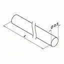 Barre, Ø12 mm; 131910-012-50-12; L=5000 mm, inox brossé 304 (13090001212) - Q-TUBE
