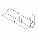Barre, Ø12 mm; 131910-012-50-12; L=5000 mm, inox brossé 304 (13090001212) - Q-TUBE