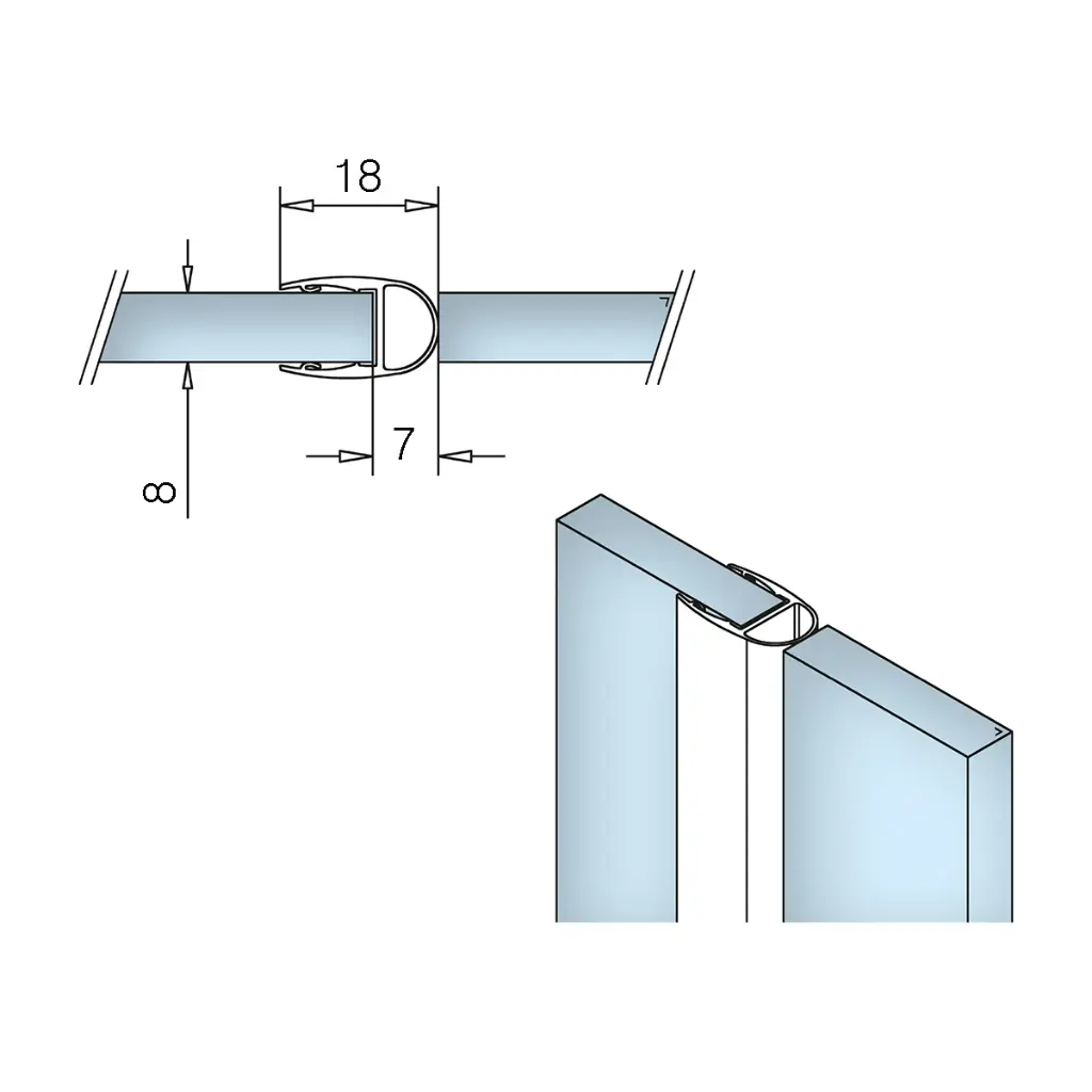 Joint à bande pour porte en verre Frences