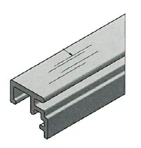 Profil de recouvrement, c. au sol, Smart/Prime; 166973-50-00; au sol/latéral, L=5000 mm, aluminium, brut (16697352000)