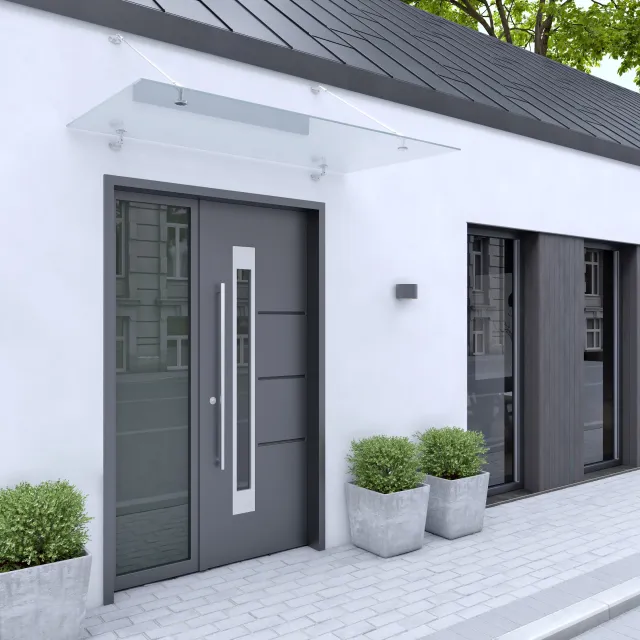 Auvent en verre avec points de fixation Dittie