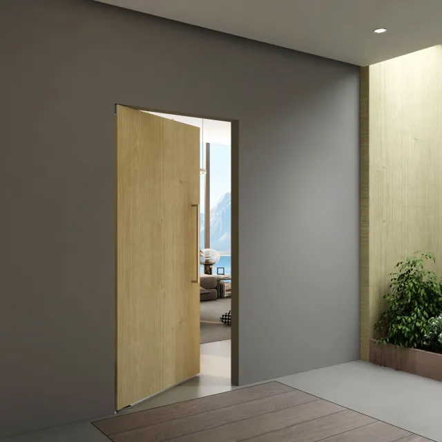 Charnière hydraulique de porte battante pour porte en bois Jora