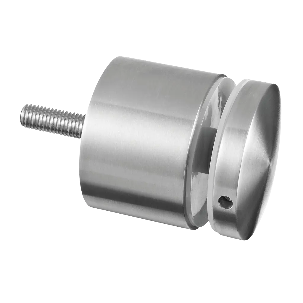 Adaptateur à verre Ø70 mm, plat, plaque 40 mm; 130748-040-12; filetage M12, verre 8 - 21,52 mm, inox brossé 304 (13074840012)