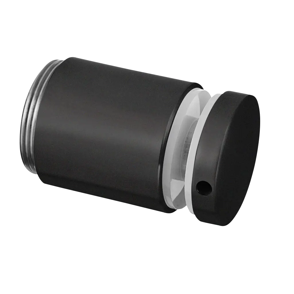 Adaptateur à verre, réglable, Ø50 mm; 140749-040-82; , plaque 40 mm, pour verre 8 - 25,52 mm, acier inoxydable 316, noir satiné (RAL 9005), surface texturée, une seule couche