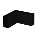 Angle 90°, Easy Glass Prime, montage au sol; 168411-00-82; , intérieur & extérieur, aluminium, noir satiné (RAL 9005), surface texturée, une seule couche