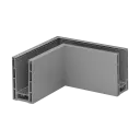 Angle intérieur & extérieur 90°, EG Prime; 168411-00-00; montage au sol, aluminium, brut (16631306000) - NEW; BLACK LINE