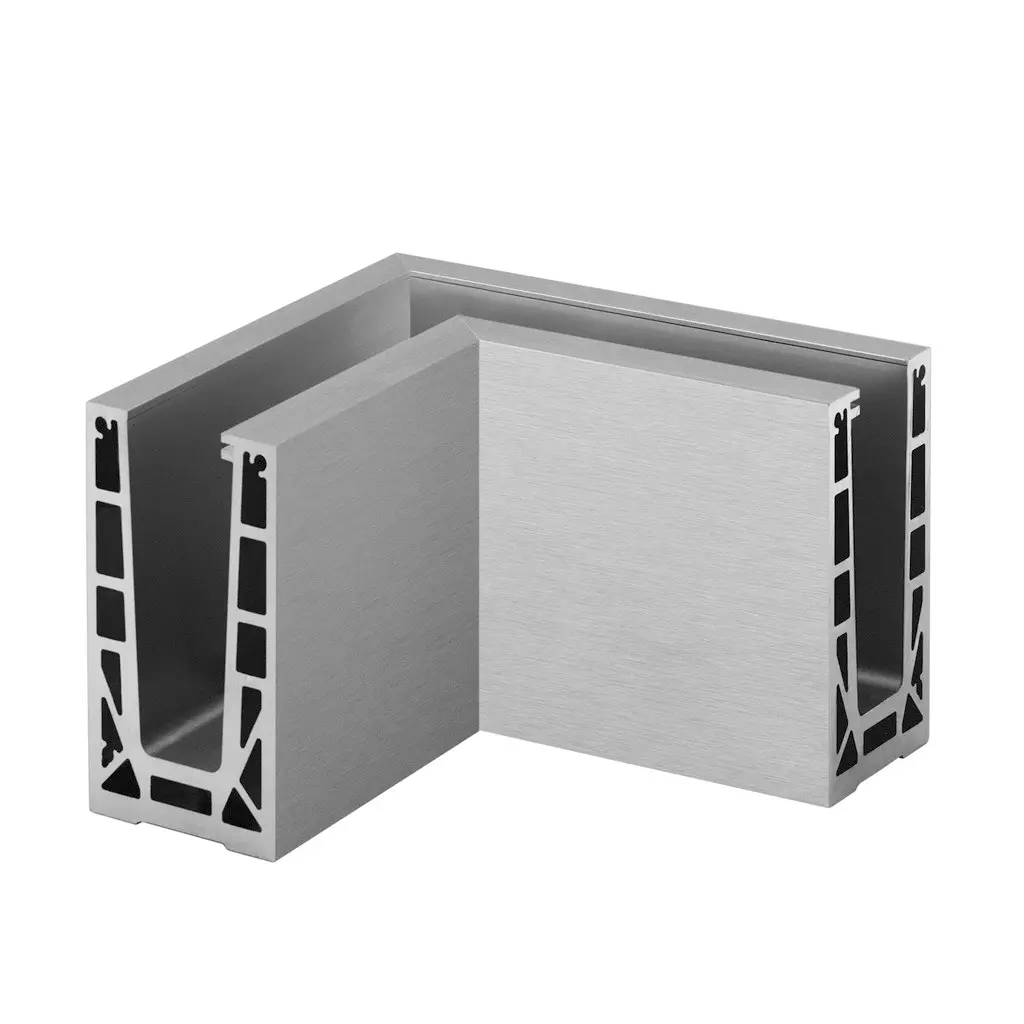 Angle intérieur 90°, Easy Glass Max; 168511-01-18; montage au sol, aluminium brossé, anodisé (16631301718)