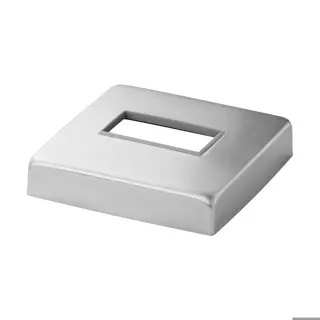Cache-embase pour poteau, 60x30 mm; 144513-063-12; inox brossé 316 (14451306312)