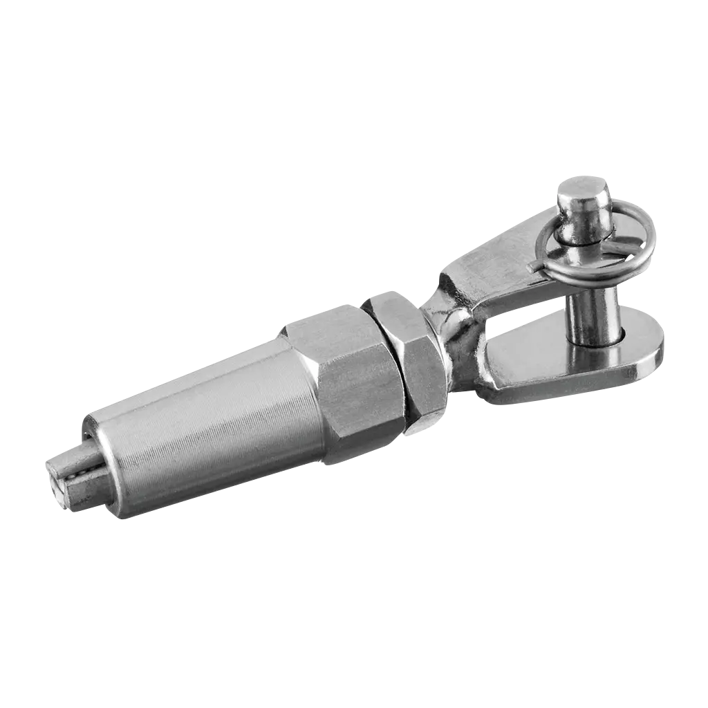 Chape avec fourche pour système de câble; 137300-006; câble 6 mm, inox brossé 304 (13730000612)