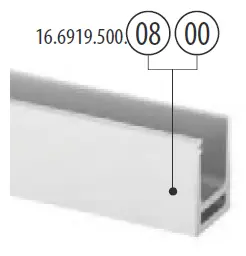 EG Hybrid, profil de sol, montage au sol; 166910-050-08; L=5000 mm, alumin., effet argenté mat, anod. 25µm (16691950008) - NEW; BLACK LINE