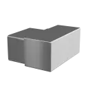 Embase murale, 90°, droite; 146508-654-02; , pour tube à fond de gorge 60 x 40 mm, acier inoxydable 316, brossé
