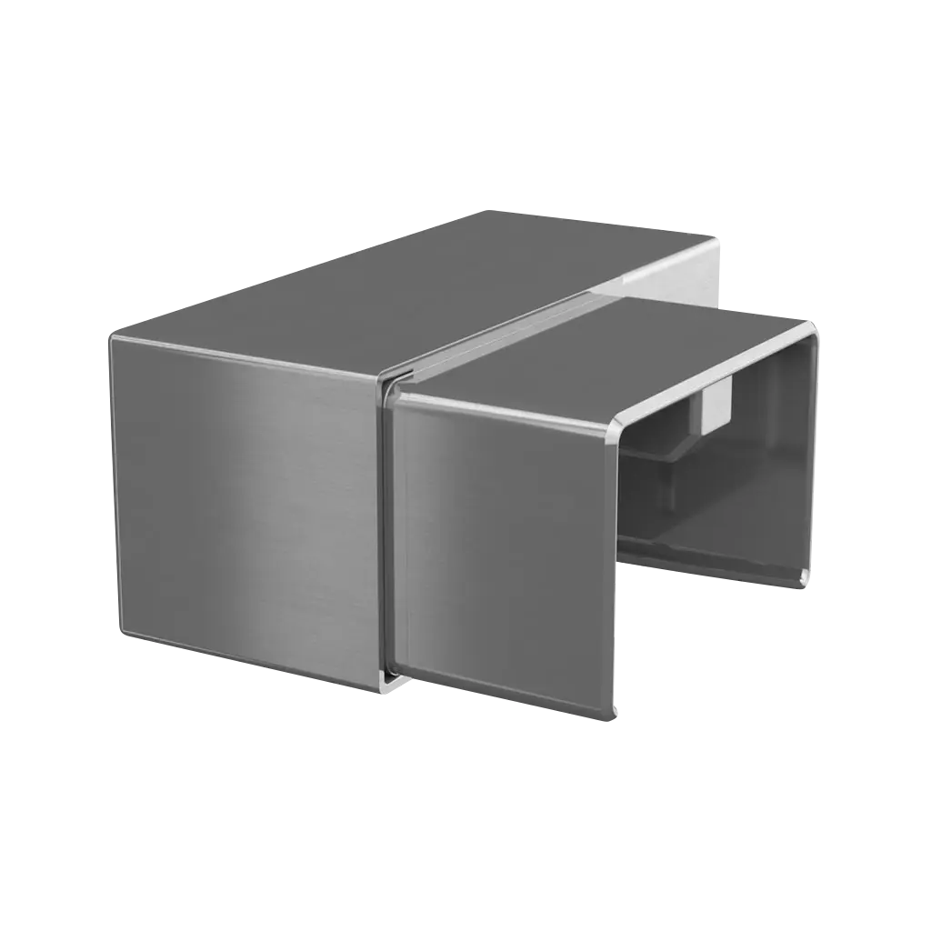 Embase murale, 90°, gauche; 146508-654-01; , pour tube à fond de gorge 60 x 40 mm, acier inoxydable 316, brossé
