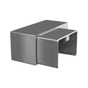 Embase murale, 90°, gauche; 146508-654-01; , pour tube à fond de gorge 60 x 40 mm, acier inoxydable 316, brossé
