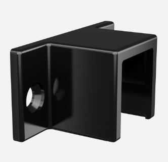 Embase murale, Easy Glass Hybrid; 146515-339-82; , pour tube à fond de gorge 33x39x4,5 mm, acier inoxydable 316, noir satiné (RAL 9005), surface texturée, une seule couche