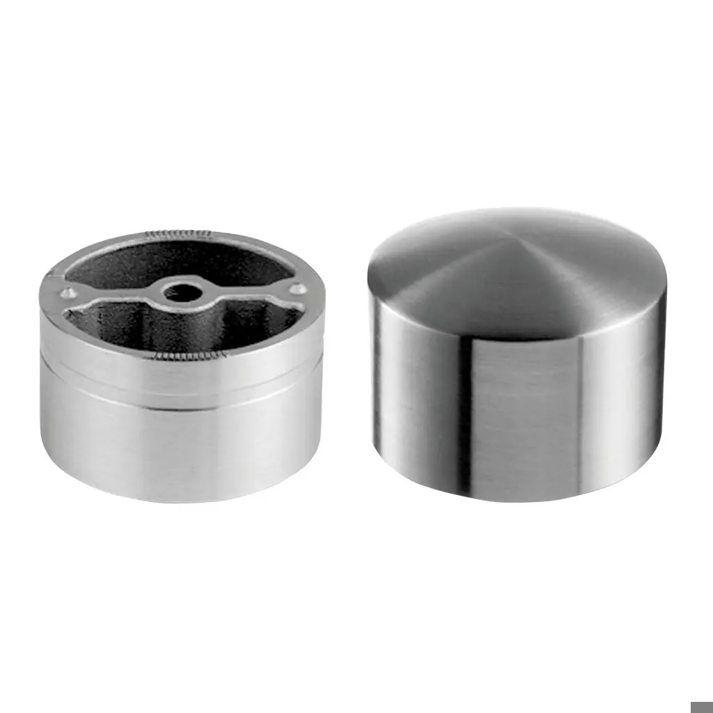 Embout, arrondi, incl. 1 adaptateur; 180732-042; pour main-courante bois Ø42 mm, inox brossé 316 (22072904212)