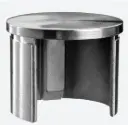 Embout, plat, pour tube à fond de gorge; 146733-030-12; Ø30 mm, inox brossé 316 (14673203012) - Q-TUBE