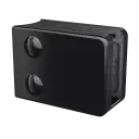 Pince á verre, MOD 4200, sans cales; 164200-042-82; , pour tube Ø42,4 mm, aluminium, noir satiné (RAL 9005), surface texturée, une seule couche - NEW; BLACK LINE