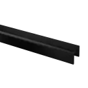 Profil en U, U=24 x 24 mm; 146960-050-24-82; L=5000 mm, acier inoxydable 316, noir satiné (RAL 9005), surface texturée, une seule couche