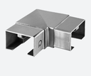 Raccord, 90°, horizontal, rectangulaire; 136343-640-12; tube à fd de gorge, 60x40x1,5 mm, inox brossé 304 (13631364012)