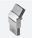 Raccord, Square Line, orientable, (0°-70°); 144312-062-12; tube 60x20x2 mm, inox brossé 316 (14431226212)