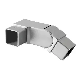 Raccord, Square Line, orientable, 90°, droite; 134317-02; (0°-70°), tube 40x40x2 mm, inox brossé 304 (13431804012)