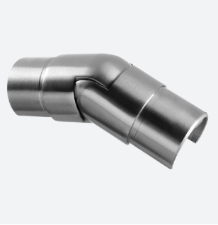 Raccord, orientable (25°-55°), vers le bas; 136302-042-02-12; tube à fd de gorge, Ø42,4x1,5 mm, inox brossé 304 (13630204212)