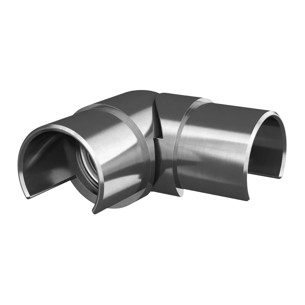 Raccord, orientable, -95° - +40°, horizontal; 136312-048-12; , pour tube à fond de gorge Ø48,3 mm, acier inoxydable 304, brossé
