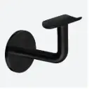 Support de main-courante pour mur; 130111-042-82; , main-courante Ø42,4 mm, avec M8 filetage, acier inoxydable 304, noir satiné (RAL 9005), surface texturée, une seule couche