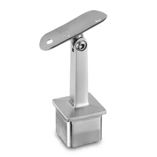 Support de main-courante sur poteau Square L.; 134718-048-12; orient., 40x40x2 mm, m-c Ø48,3 mm, inox brossé 304 (13471804812)