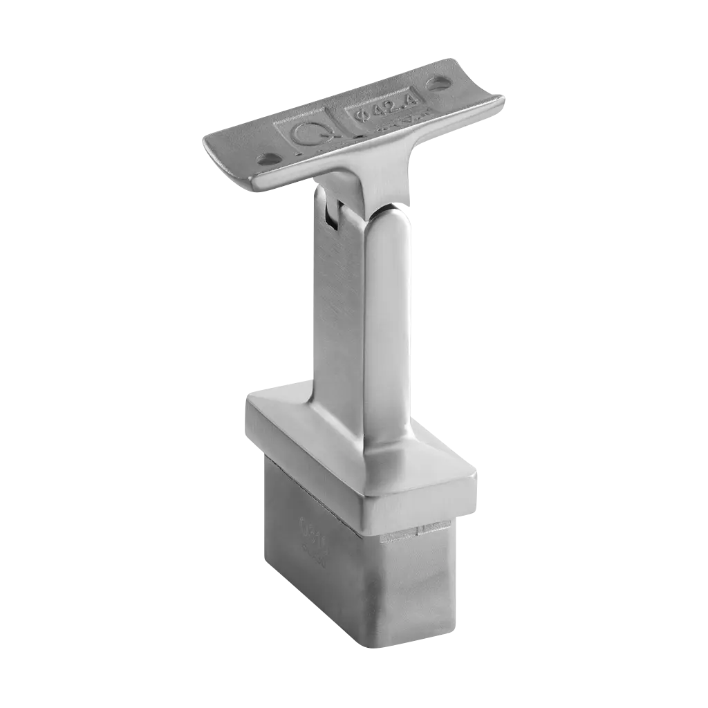 Support de main-courante sur poteau Square L.; 144719-042-12; orient., 60x30x2,6 mm, m-c Ø42,4 mm, inox br. 316 (14471904212) - Q-TUBE
