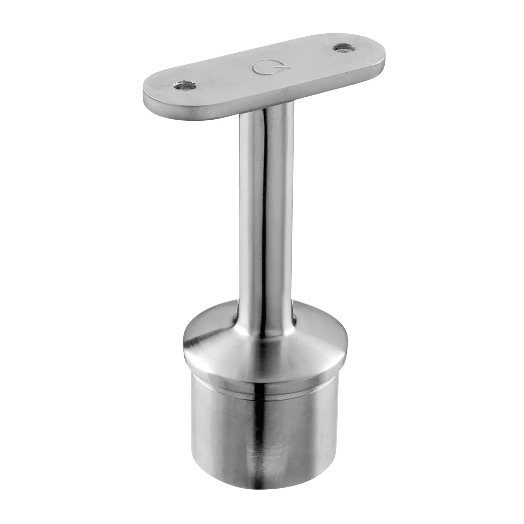 Support de main-courante sur poteau; 130712-000-00-12; Ø42,4 x 2,6 mm, main-cour. plat, inox brossé 304 (13071000012)