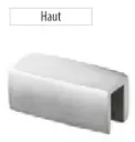 Support de verre, MOD 55, pour escaliers, haut; 145501-01-12; sans cales, inox brossé 316 (14550060112)