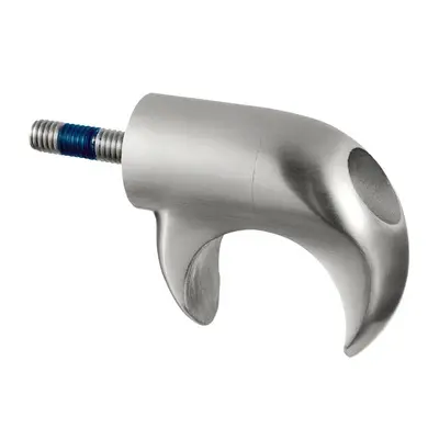 Support pour tube à fond de gorge, devant poteau; 130860-000; horizontal & diagonal, plat, inox brossé 304 (13086000012)