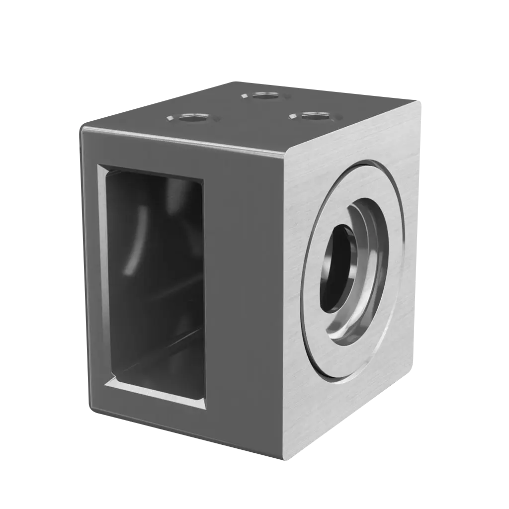 Support traversants pour tube 20x10 mm, droite; 144828-02-12; , un côté ouvert, acier inoxydable 316, brossé
