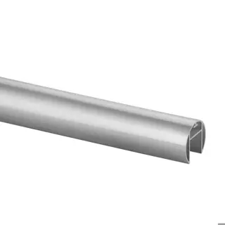 Tube à fond de gorge, Ø42,4 mm x 1,5 mm; 166920-042-50-18; L=5000 mm, U=24x24 mm, aluminium brossé, anodisé (16692004218)