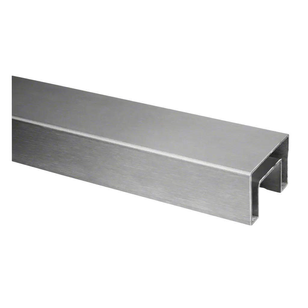 Tube á fond de gorge, rectan. 60x40x1,5 mm; 146924-640-50-12; L=5000 mm, U=24 mm x 24 mm, inox brossé 316 (14692064012)
