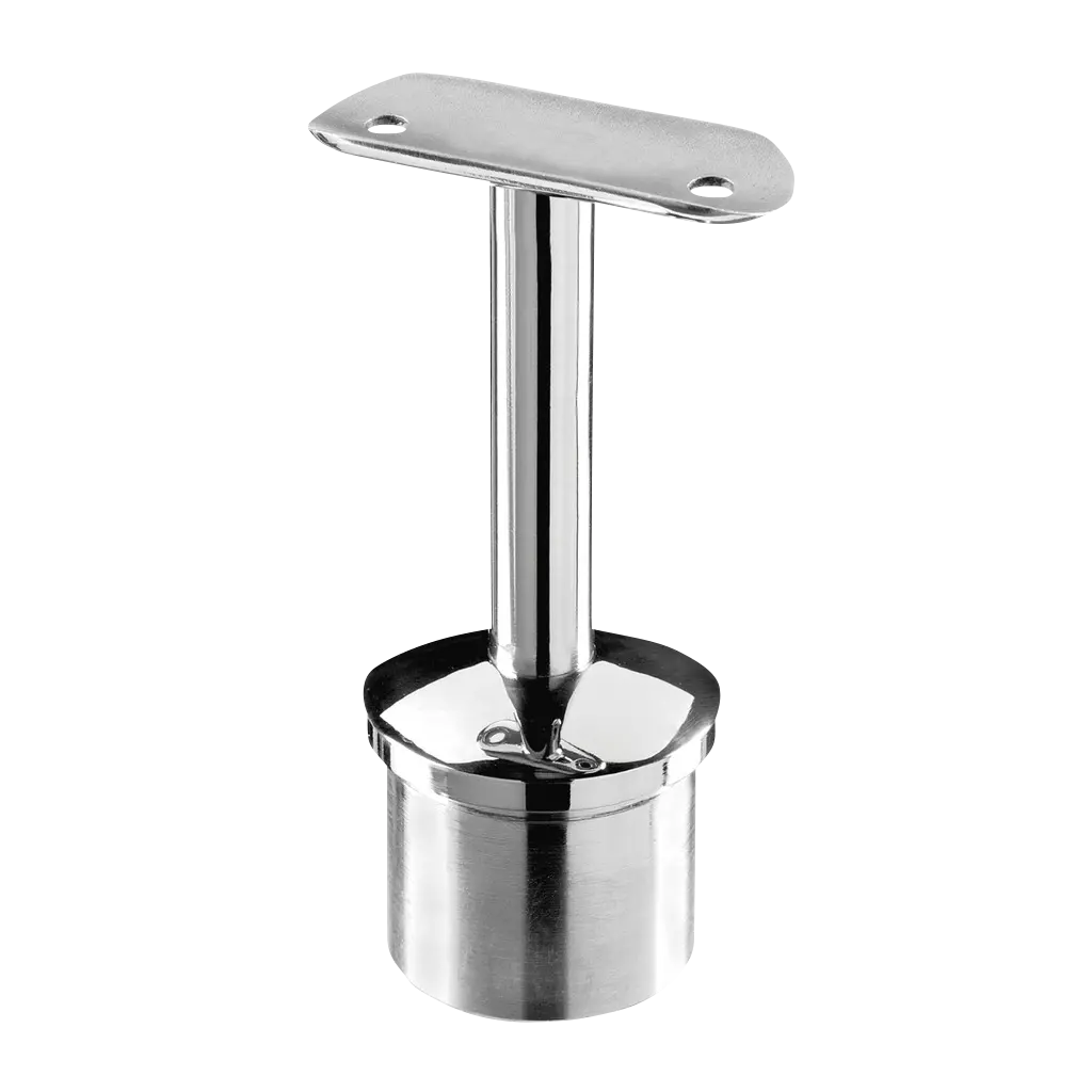 Support de main-courante sur poteau; 130710-042-00-10 ;pour tube Ø42.4x2 mm, droit, MOD 0710, inox poli 304