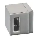 Support traversants, Square Line, perçage gauche, barre 15x15 mm, plat, zamak, aspect inox brossé