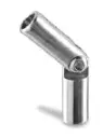 Raccord, orientable, pour barre, (- 90° à + 90°), barre Ø14 mm, inox brossé 304