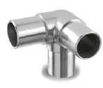 Raccord, 90°, + 1 départ 90°, tube Ø42,4 mm x 2,6 mm, inox brossé 304