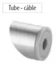 Douille pour système de fixation p. câble tendu; 137403-048, 3,2 - 4 mm, Ø 48,3 mm, 35°, inox brossé 304 (13740334812)