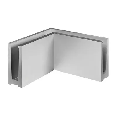 Angle intérieur 90°, Easy Glass 3kN, mont. au sol, aluminium, aspect inox brossé, anodisé