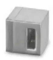 Support traversants, Square Line, perçage droite, barre 15x15 mm, plat, zamak, aspect inox brossé