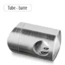 Support traversants, barre Ø12 mm, tube Ø42,4 mm, zamak, aspect inox brossé