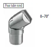 [130777-048-12] Adaptateur pour tube, orientable, t=Ø48,3x2mm; 130777-048-12; main-courante Ø48,3 mm, inox brossé 304 (13077724812)