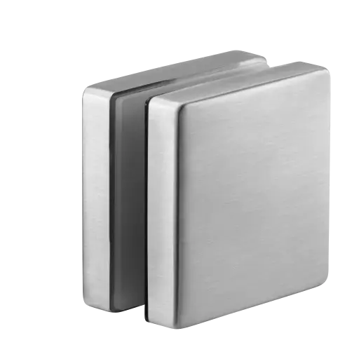 [144747-010-12] Adaptateur à verre carré, 50x50 mm, plat, M10; 144747-010-12; plaque, 10 mm, verre 8 -21,52 mm, inox brossé 316 (14474700012)
