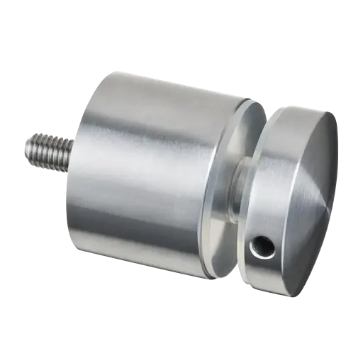 Adaptateur à verre Ø60 mm, plat, plaque 30 mm; 130745-030-12; filetage M10, verre 8 - 21,52 mm, inox brossé 304 (13074530012)