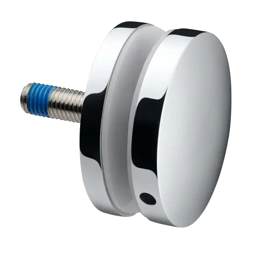 [140748-010-10] Adaptateur à verre Ø70 mm, plat, plaque 10 mm; 140748-010-10; filetage M12, verre 8 - 21,52 mm, inox poli 316 (14074800010)