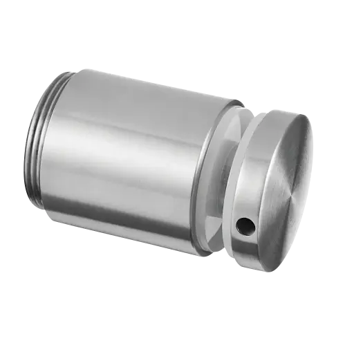 [140749-050-10] Adaptateur à verre, réglable, Ø50 mm, plat; plaque 50 mm, verre 8 - 25,52 mm, inox poli 316 (14074950010)